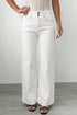Double Button High Waist Wide Leg Flared Jeans