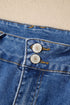 Double Button Zip Fly Wide Straight Leg Jeans