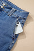 Double Button Zip Fly Wide Straight Leg Jeans