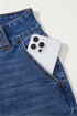 Double Button Zip Fly Wide Straight Leg Jeans