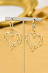 Double Heart Shape Plated Alloy Dangle Earrings