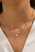 Double Layer Heart Charm With Pearl Necklace
