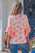 Double Polka Dot Ruffle Trim Short Sleeve Babydoll Shirt