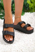 Double Strap Adjustable Buckle Molded Slide Slippers