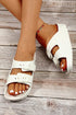 Double Strap Adjustable Buckle Molded Slide Slippers