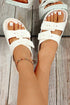 Double Strap Adjustable Buckle Molded Slide Slippers