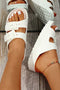 Double Strap Adjustable Buckle Molded Slide Slippers