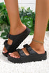 Double Strap Adjustable Buckle Molded Slide Slippers