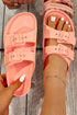 Double Strap Adjustable Buckle Molded Slide Slippers