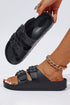 Double Strap Adjustable Buckle Molded Slide Slippers