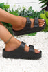 Double Strap Adjustable Buckle Molded Slide Slippers