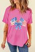 Double Trouble Flag Bow Print Patriotic Summer Tee