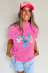 Double Trouble Flag Bow Print Patriotic Summer Tee