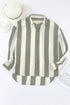 Downtown Chic Relaxed Fit Silky Vertical Stripe Button Up Shirt