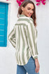 Downtown Chic Relaxed Fit Silky Vertical Stripe Button Up Shirt