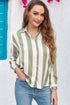 Downtown Chic Relaxed Fit Silky Vertical Stripe Button Up Shirt
