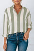 Downtown Chic Relaxed Fit Silky Vertical Stripe Button Up Shirt
