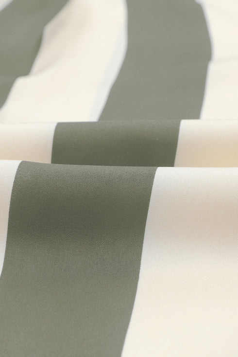 Downtown Chic Relaxed Fit Silky Vertical Stripe Button Up Shirt