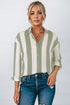 Downtown Chic Relaxed Fit Silky Vertical Stripe Button Up Shirt