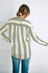 Downtown Chic Relaxed Fit Silky Vertical Stripe Button Up Shirt