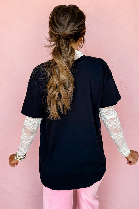 Downtown Daisy Pop Floral Graphic Short Sleeve Boyfriend Tee