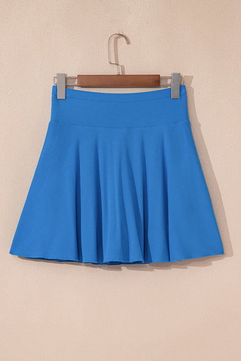 Draped A Line High Waist Lined Pocket Casual Shorts