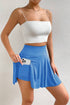 Draped A Line High Waist Lined Pocket Casual Shorts