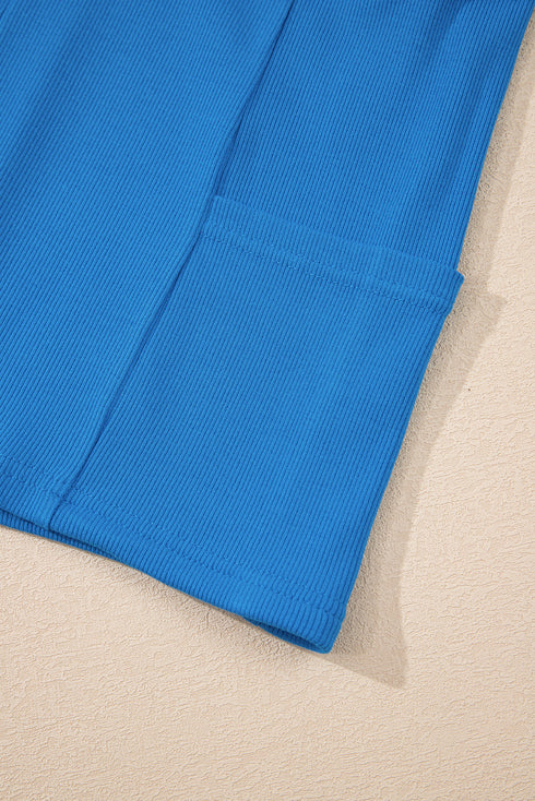 Draped A Line High Waist Lined Pocket Casual Shorts