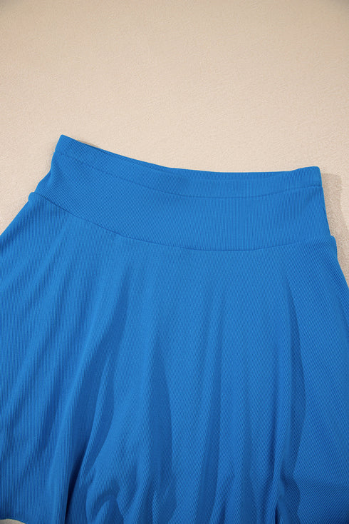 Draped A Line High Waist Lined Pocket Casual Shorts