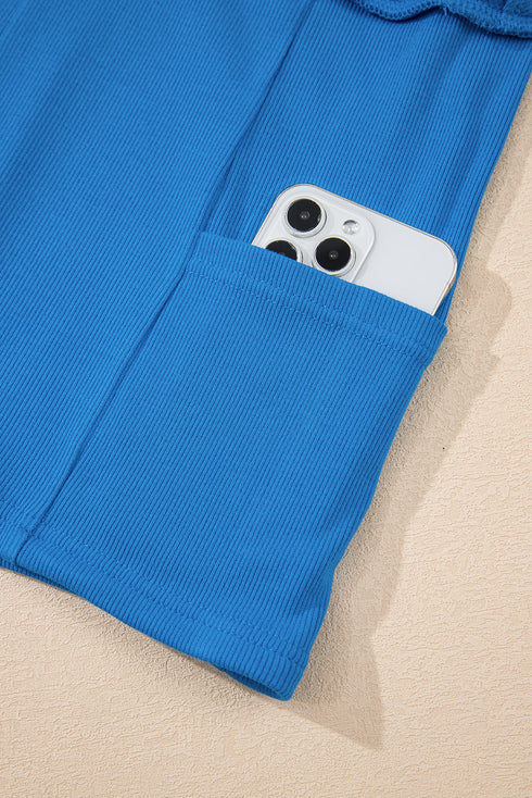 Draped A Line High Waist Lined Pocket Casual Shorts