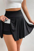 Draped A Line High Waist Lined Pocket Casual Shorts