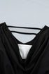 Draped V Neck Pleated Long Sleeve Top