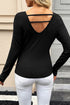 Draped V Neck Pleated Long Sleeve Top