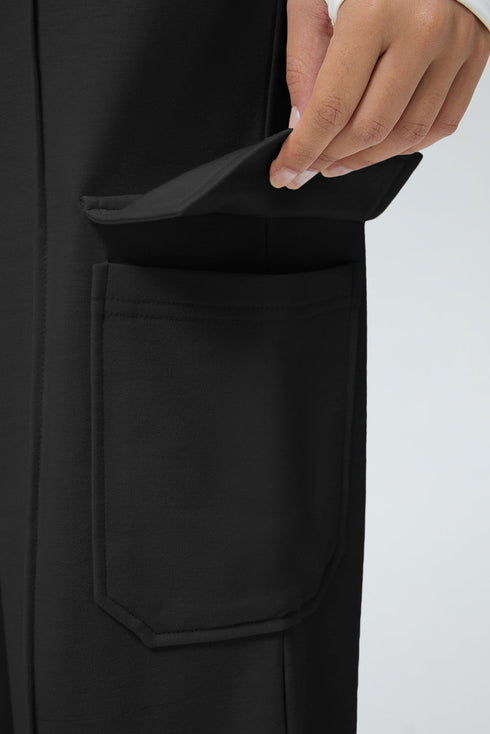 Drawstring Elastic Waist Cargo Patch Pocket Pants