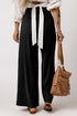 Drawstring Elastic Waist Casual Wide Leg Pants