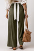 Drawstring Elastic Waist Casual Wide Leg Pants