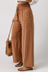 Drawstring Elastic Waist Casual Wide Leg Pants