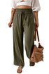 Drawstring Elastic Waist Casual Wide Leg Pants