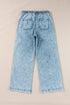 Drawstring Elastic Waist Loose Wide Leg Denim Jeans