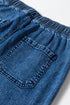 Drawstring Elastic Waist Loose Wide Leg Denim Jeans