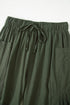 Drawstring Elastic Waist Patch Pocket Barrel Leg Pants