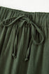 Drawstring Elastic Waist Patch Pocket Barrel Leg Pants
