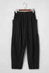 Drawstring Elastic Waist Patch Pocket Barrel Leg Pants