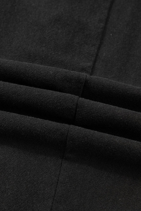 Drawstring Elastic Waist Patch Pocket Barrel Leg Pants