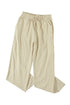 Drawstring Elastic Waist Pockets Long Straight Legs Pants
