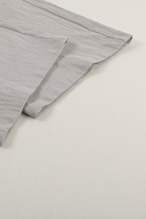 Drawstring Elastic Waist Pockets Long Straight Legs Pants