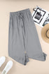 Drawstring Elastic Waist Pull-On Casual Pants With Pockets