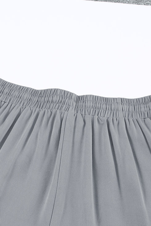 Drawstring Elastic Waist Pull-On Casual Pants With Pockets