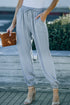 Drawstring Elastic Waist Pull-On Casual Pants With Pockets