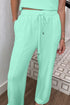 Drawstring Elastic Waist Wide Leg Two Piece Pant Set